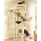 Feandrea Large Cat Tree, 81.1" Tall Sturdy Cat Tower for Indoor, Dark Gray