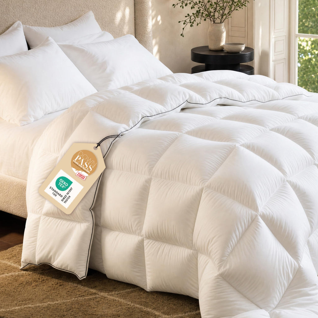 Bedsure PureWoven Feather Down Comforter King Size, All Season Duvet Insert