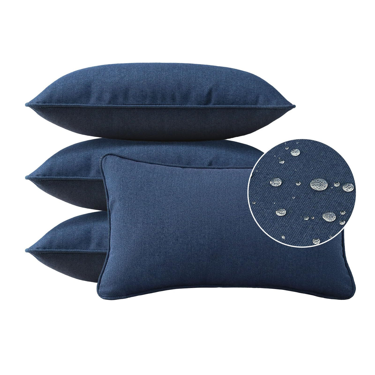 Sunbrella Decorative Outdoor Water Repellent Throw Pillows with Inserts, Set of 4, 18" x18" Pillows for Patio, Backyard, Bed, Couch, and Patio Furniture, Specrtum Pebble