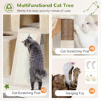 Globlazer Z78 Heavy Duty Cat Tree for 20lbs Large Adult Cats, Beige