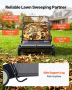 VEVOR Push Lawn Sweeper 26 Inch Leaf & Grass Collector 7 cu. ft. Hopper Bag