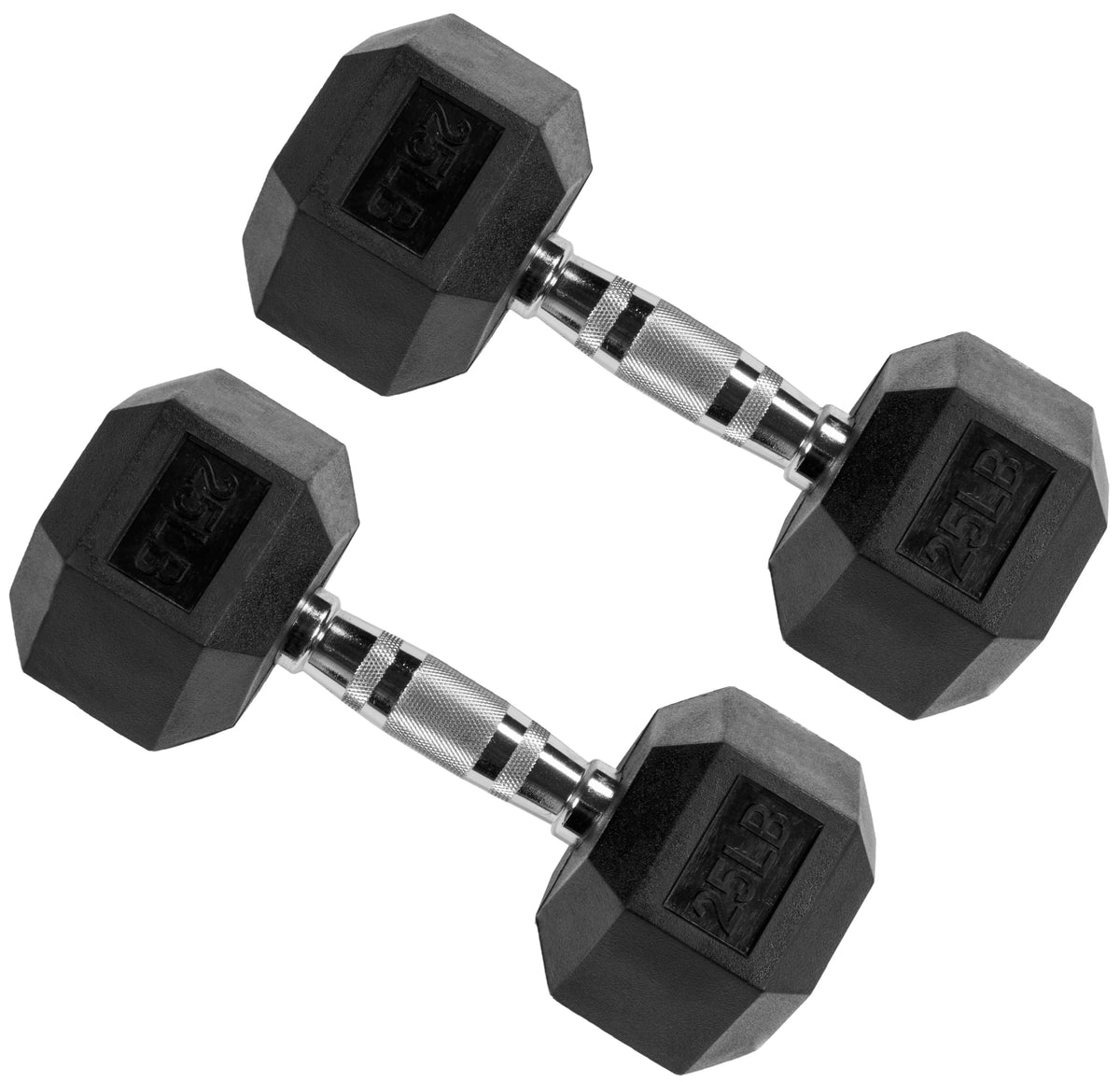 Signature Fitness Rubber Coated Hex Dumbbells Hand Weights for Exercises and Fitness Home Gym, 5-50 lbs, Pairs
