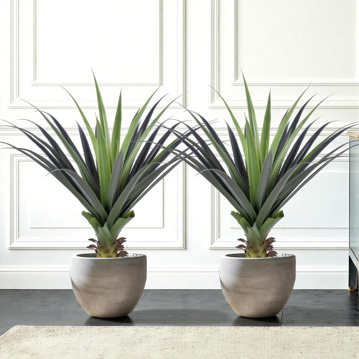 4ft Artificial Spiked Agave Plant, 48inch Faux Agave Plants Indoor Realistic Floor Plant Perfect for Front Porch, Patio, Indoor Outdoor Home, Office Decor (Set of 2)