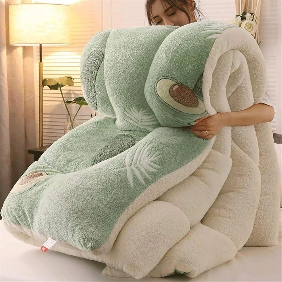 Super Warm Lamb Quilt Winter Blanket 6 Kg Double-Sided Velvet Thickened Autumn Spring Plush Comforter Core (Color : Color 1, Size : 200X230CM)