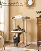 FourFurPets 43.7" Modern Cat Tree for Large Cats, Quick One‑Person Assembly
