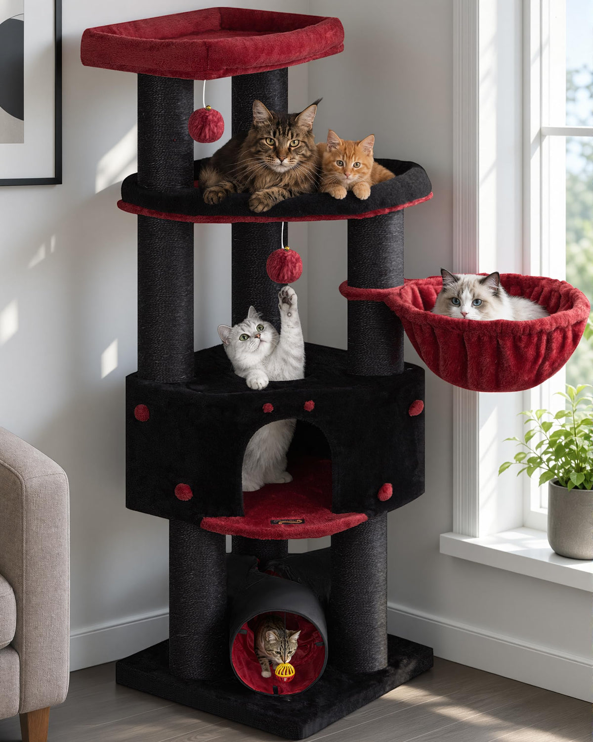 Cat Tree for Indoor Cats Large Adult, 84 in Extra Tall Heavy Duty Cat Tower