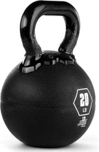 Champion Sports Rhino Kettlebell Rubber Weights, Black - Premium Strength Training Equipment - Multiple Weights