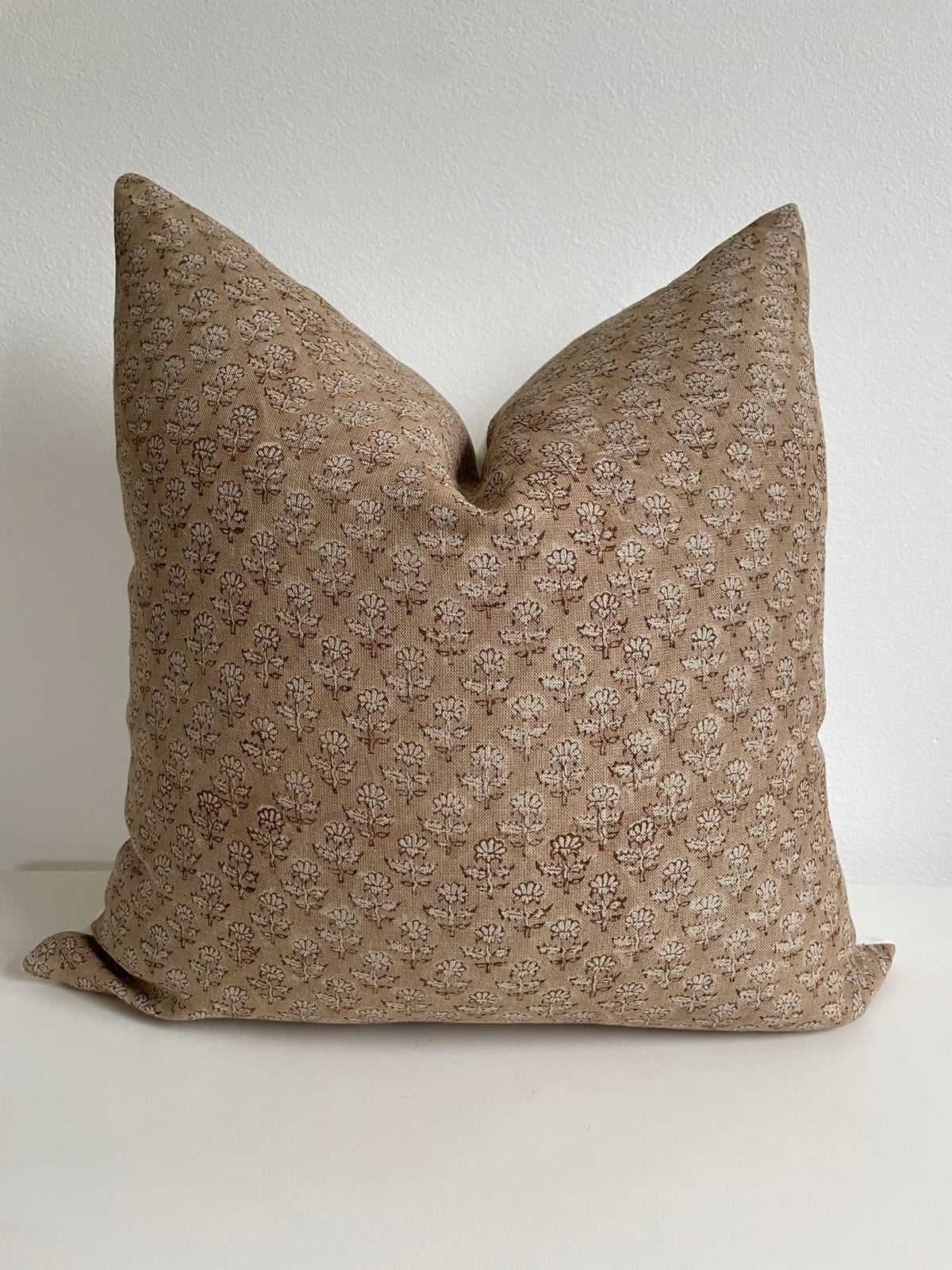 Generic Canyon Theory Hand Block Print Organic Linen 20x20 Inch Throw Pillow Cover: Indoor Outdoor Sustainable Handmade Vintage Decorative Cushion Cover (Rowan)