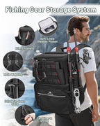 MATEIN Fishing Backpack with 4 Tackle Boxes, Fishing Bag with Rod Holder