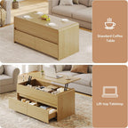 Living Room Table Sets of 2, Oval TV Stand and Coffee Table Set