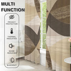 Mid Century Blackout Curtains & Gifts, Thermal Insulated Room Darkening Grommet Drapes for Bedroom Living Room, Minimalist Modern Abstract Window Treatments, 108 Inch Drapes 2 Panel Set