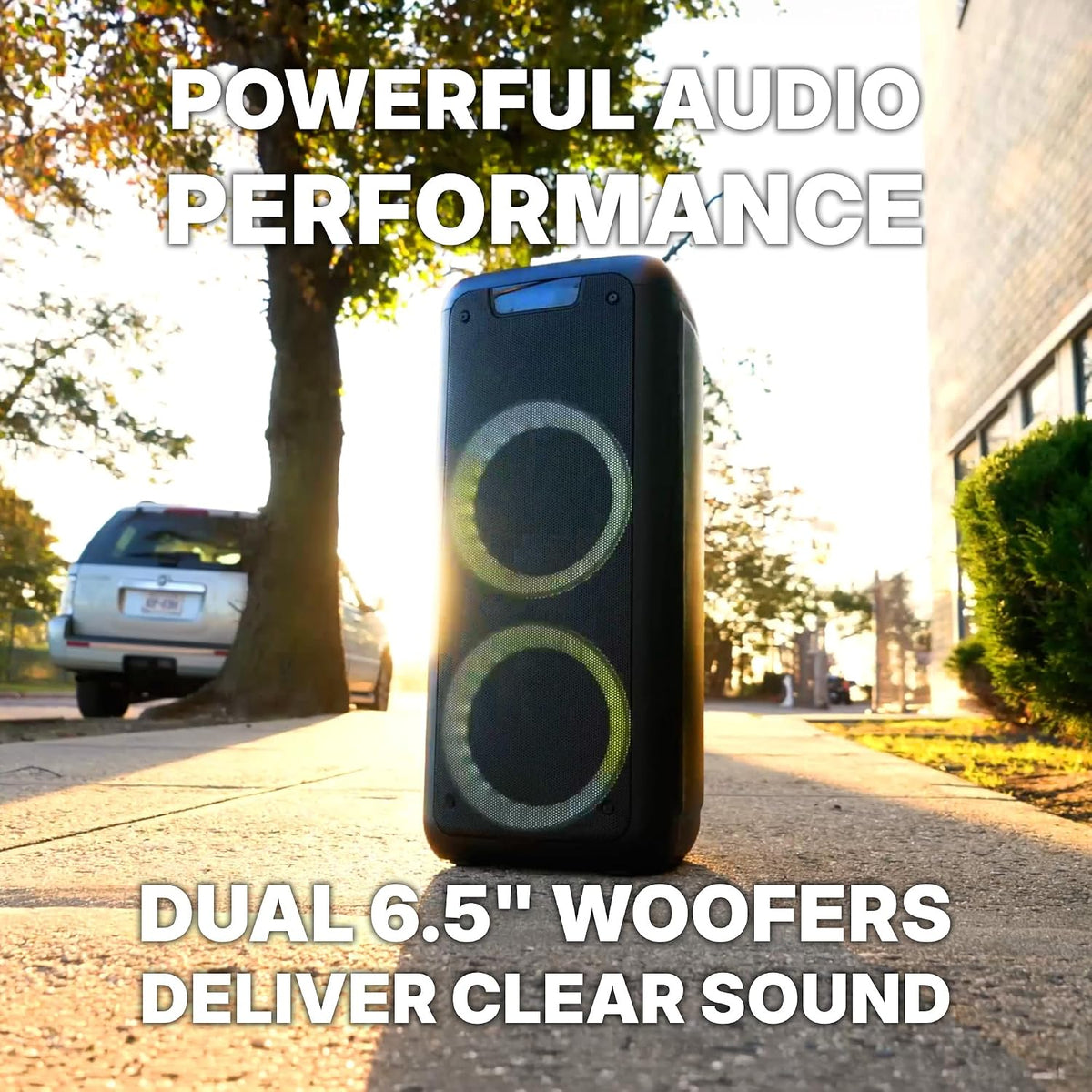 Rockville Rock Party 6 Dual 6.5" Portable Rechargeable Bluetooth Speaker
