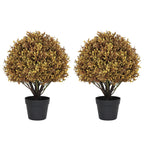 24" Artificial Cypress Ball Plants Outdoor, Fall Topiary Trees