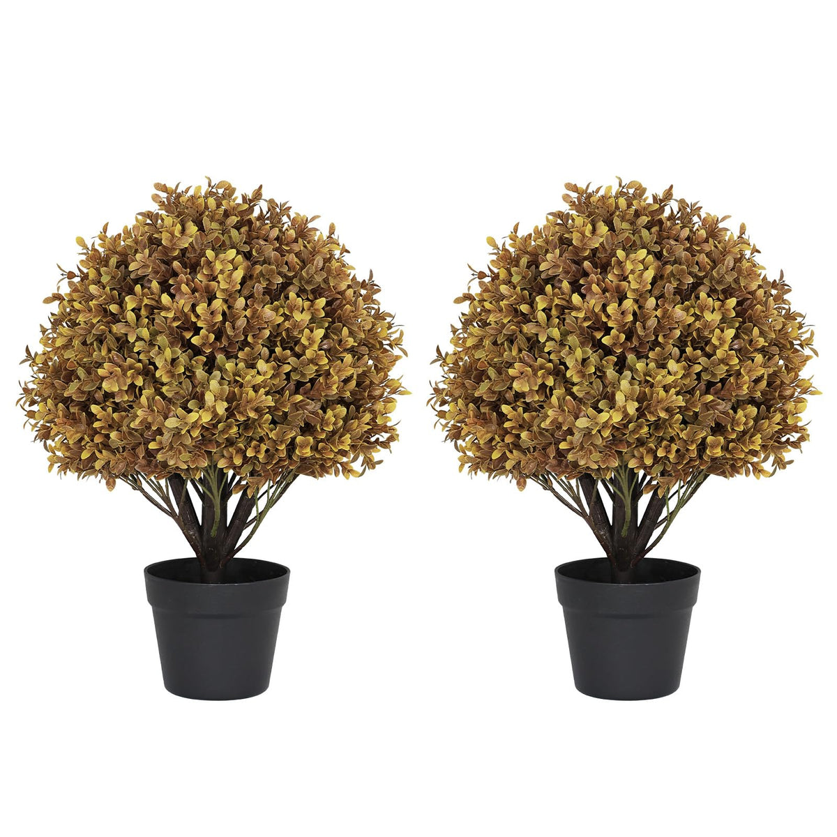 24" Artificial Cypress Ball Plants Outdoor, Fall Topiary Trees