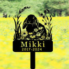 Custom Rabbit Bunny Grave Marker Bunny Memorial Garden Stake Rabbit Garden Decor Metal Sign Personalized Rabbit Bunny Name Yard Remembrance Stake Loss of Bunny Sympathy Sign