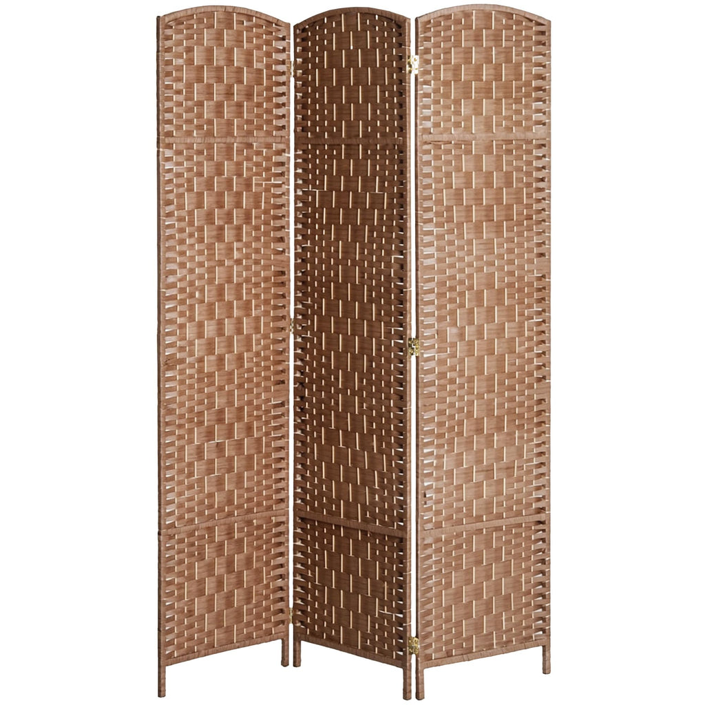 HOMCOM Room Divider 6-Panel, 6FT-Tall Folding Privacy Screen, Natural