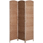 HOMCOM Room Divider 6-Panel, 6FT-Tall Folding Privacy Screen, Natural