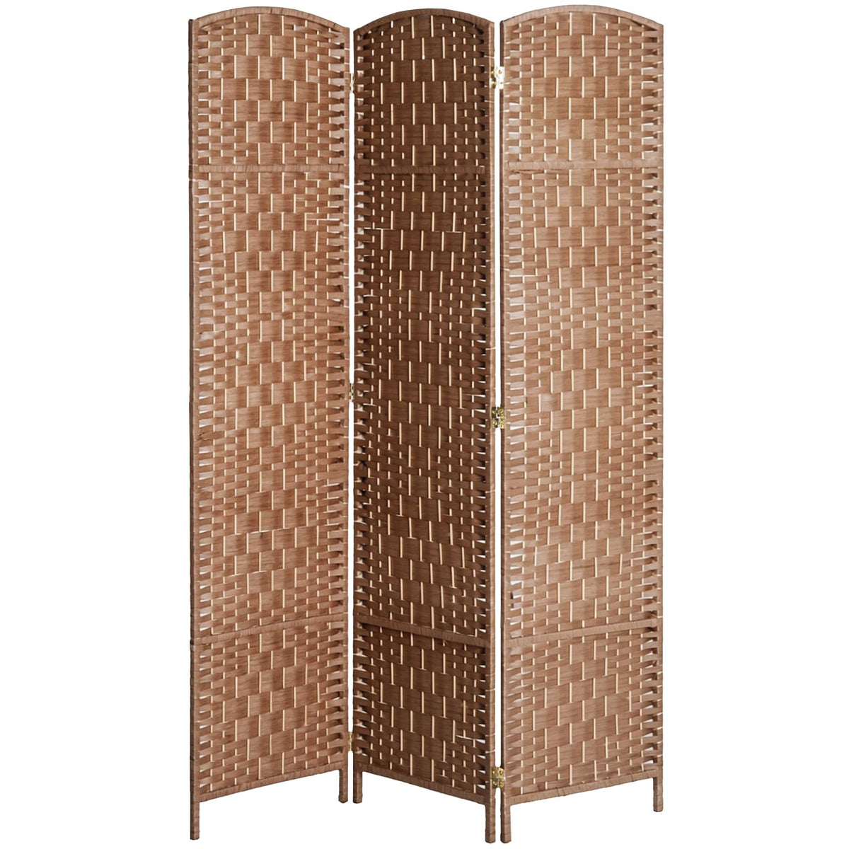 HOMCOM Room Divider 6-Panel, 6FT-Tall Folding Privacy Screen, Natural