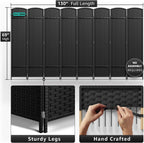 Sorbus Foldable Room Divider, Mesh Privacy Screen (8 Panel, Black)