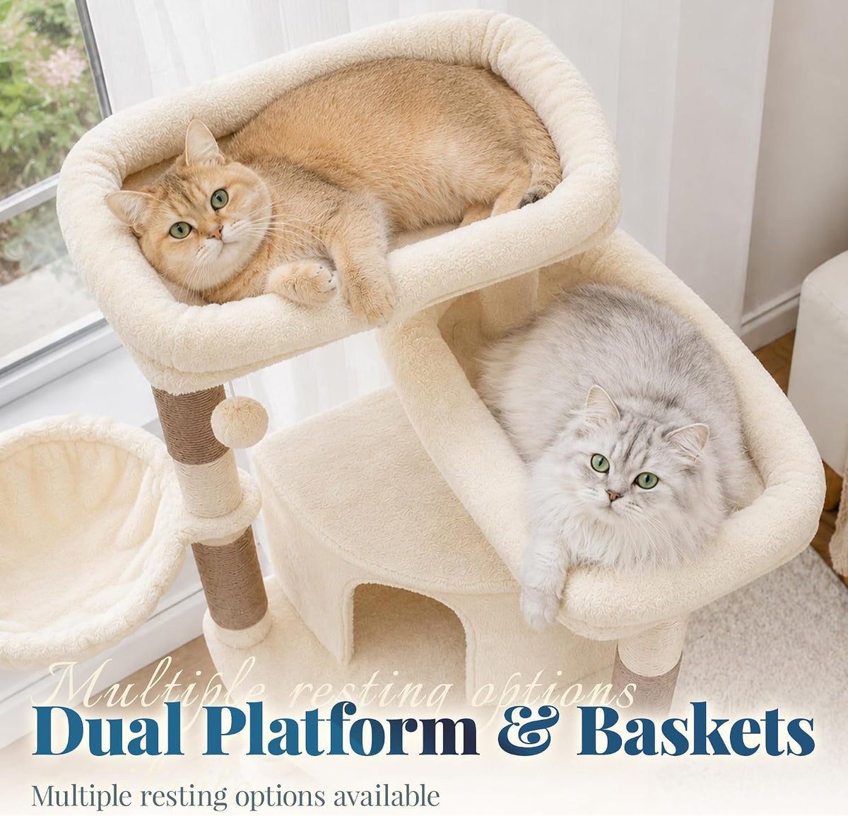 Hey-brother Cat Tree Tower for Indoor Corner with Spacious Condo, MPJ062MJ
