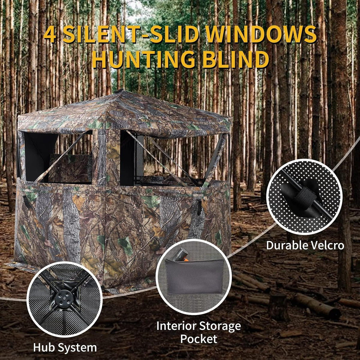 FUNHORUN Hunting Blind 270/360 See Through Deer Blind, Pop Up Ground Blind