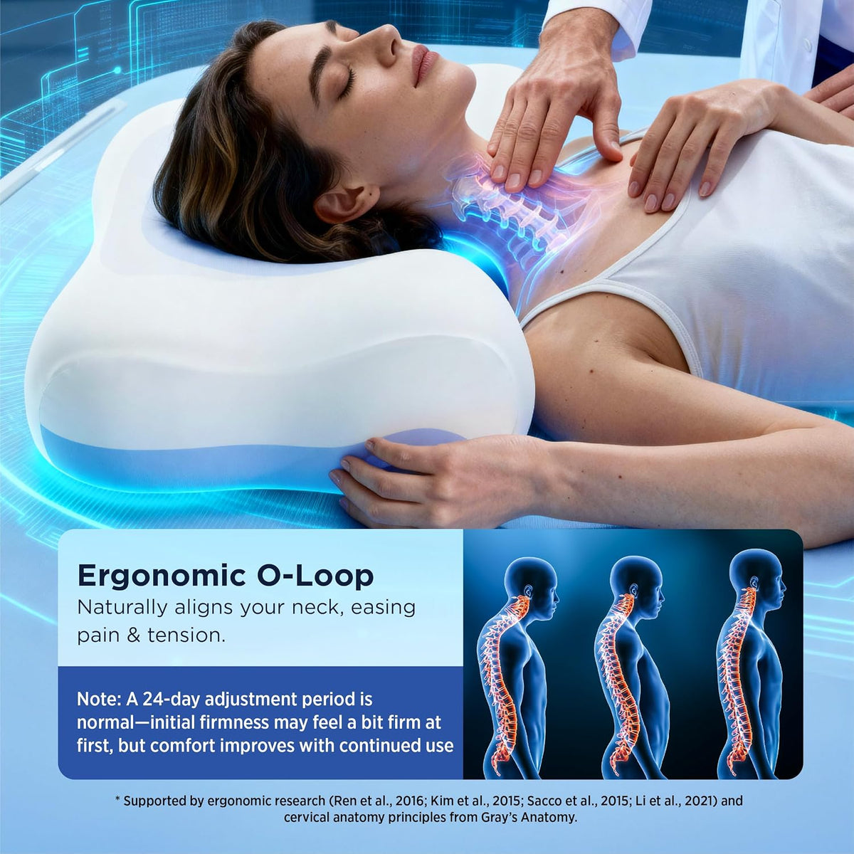Bedsure Cervical Neck Pillow - Ergonomic Orthopedic Memory Foam Pillows