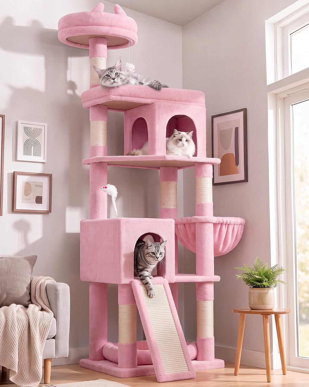Globlazer S72 Heavy Duty Cat Trees for Large Cats 20 lbs+, Dark Gray