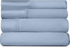SHEEX Active Comfort Anti-Wrinkle Cooling Sheets, King/Cal King, Blue Sky