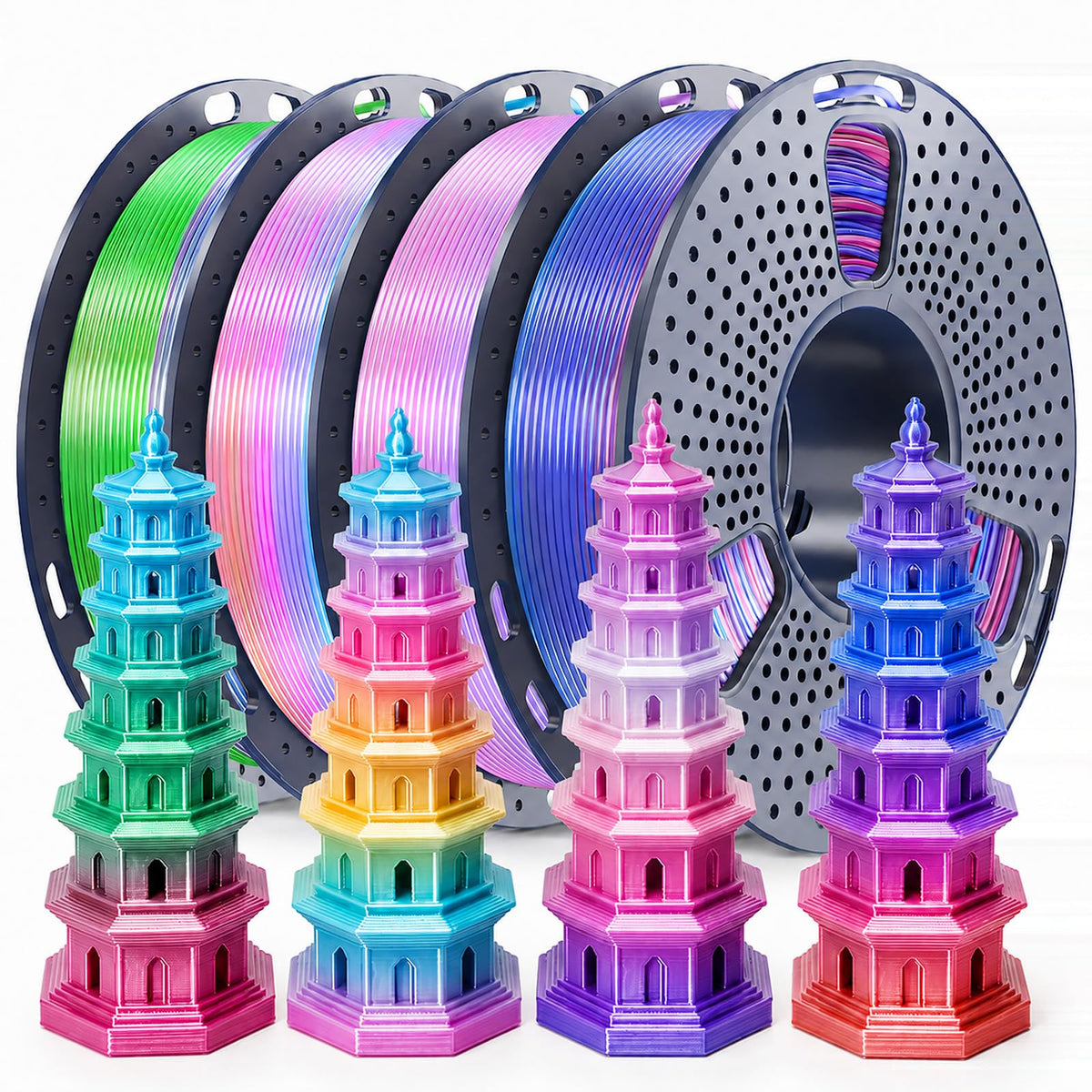 SUNLU PLA Filament 1.75mm, 250g Spool Bundle, 3D Printer Filament