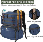 MATEIN Fishing Backpack, Tackle Storage Bag with Rod Holders & Cooler