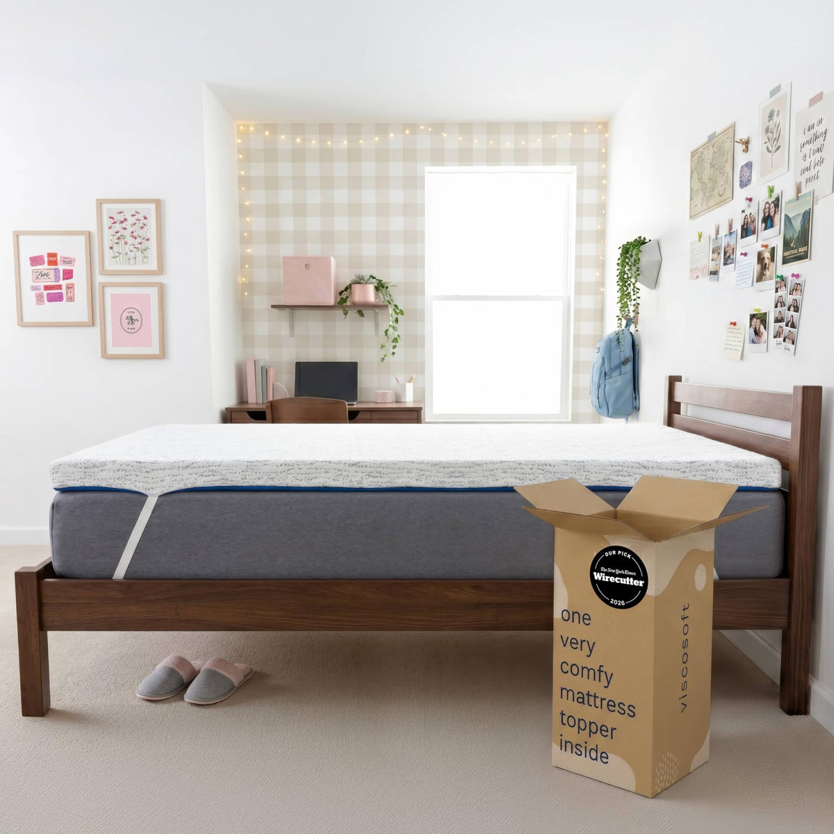 Viscosoft 3 Inch Memory Foam Mattress Topper Full - Pain & Pressure Relief