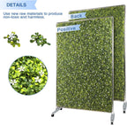 E&K H40xW40 inches Movable Privacy Hedge Fence Artificial Faux Grass Room Space Divider Boxwood Backdrops Stand Decor with Wheels
