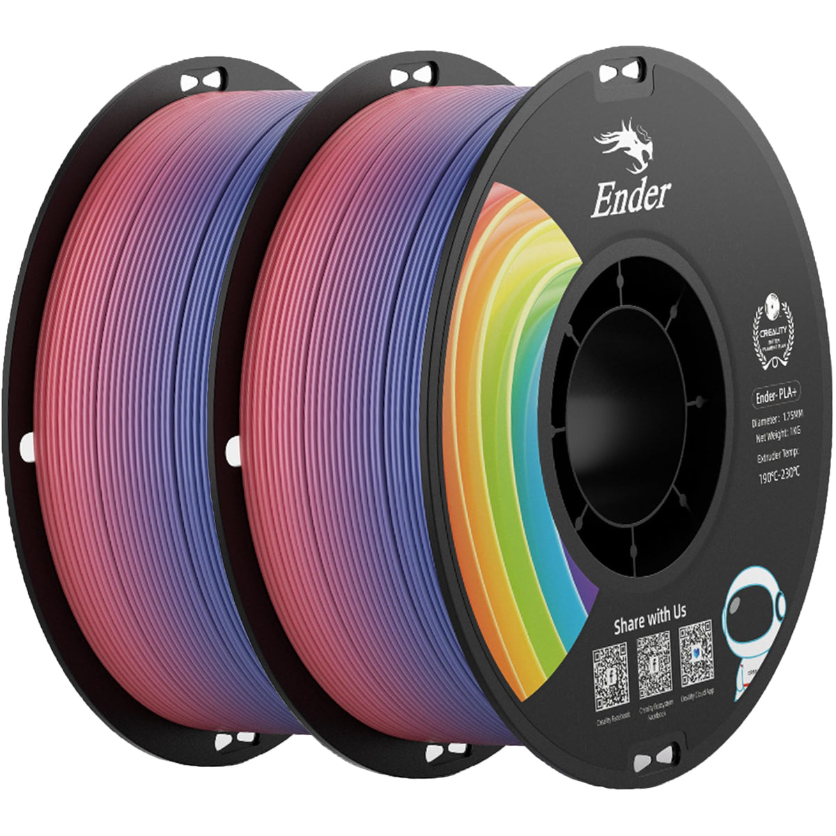 Creality PLA 3D Printer Filament, Multicolor, 12-Pack, 12KG Total