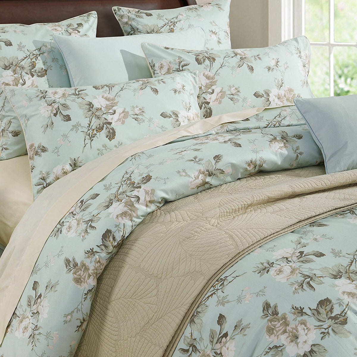 Brandream Paisley Duvet Cover King Size Gold Classy Regal Themed Luxurious Boho Bedding Super Soft Egyptian Cotton 3 Piece Modern 800-Thread-Count Duvet Quilt Cover Set