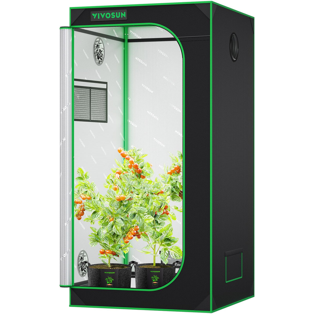 VIVOSUN S448 4x4 Grow Tent 48"x48"x80" Mylar Tent for Indoor Plants