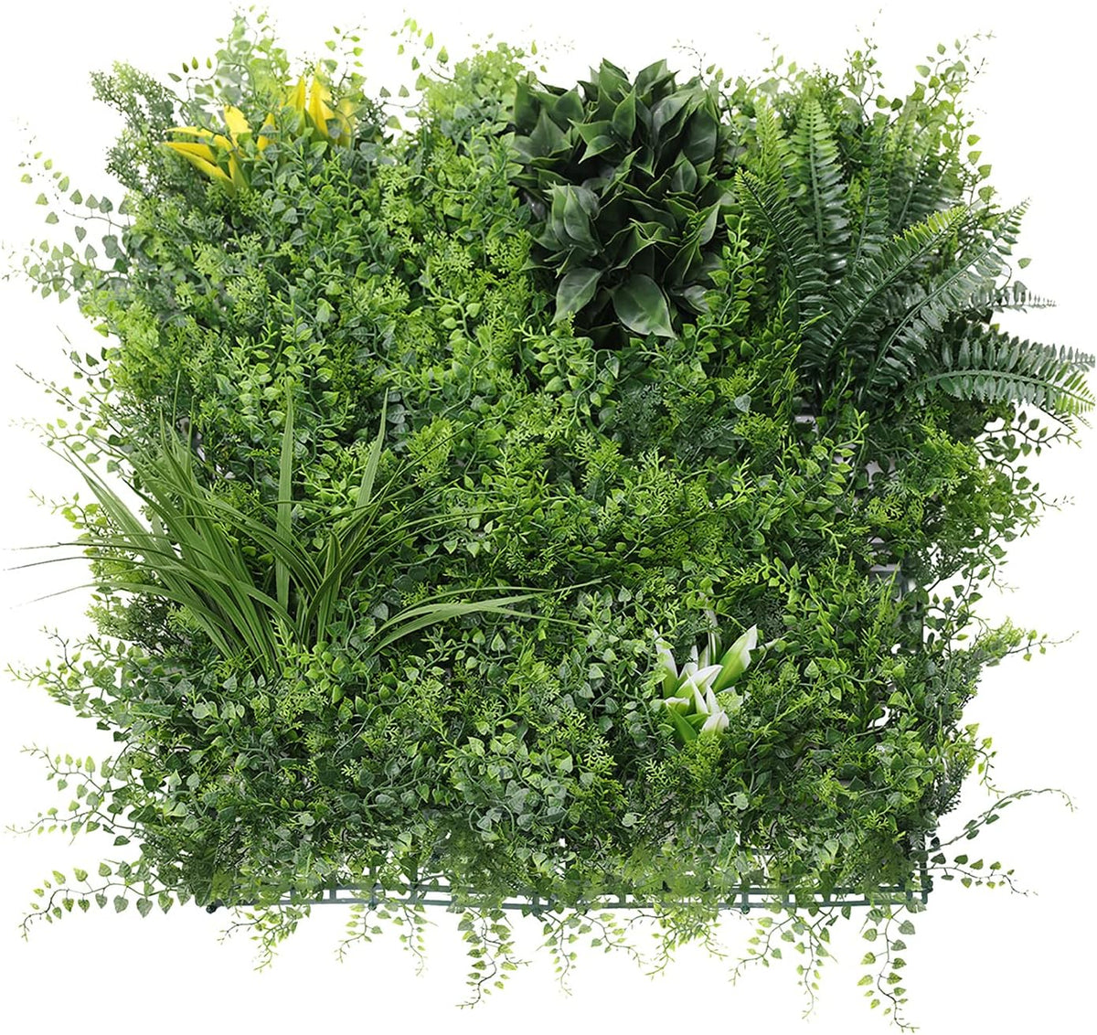 ECOOPTS 20"x20" Faux Ivy Privacy Fence Screen Artificial Boxwood Panels Topiary Hedge Plants for Indoor Outdoor Decoration, #4 Mixed Leaves, 21 Packs