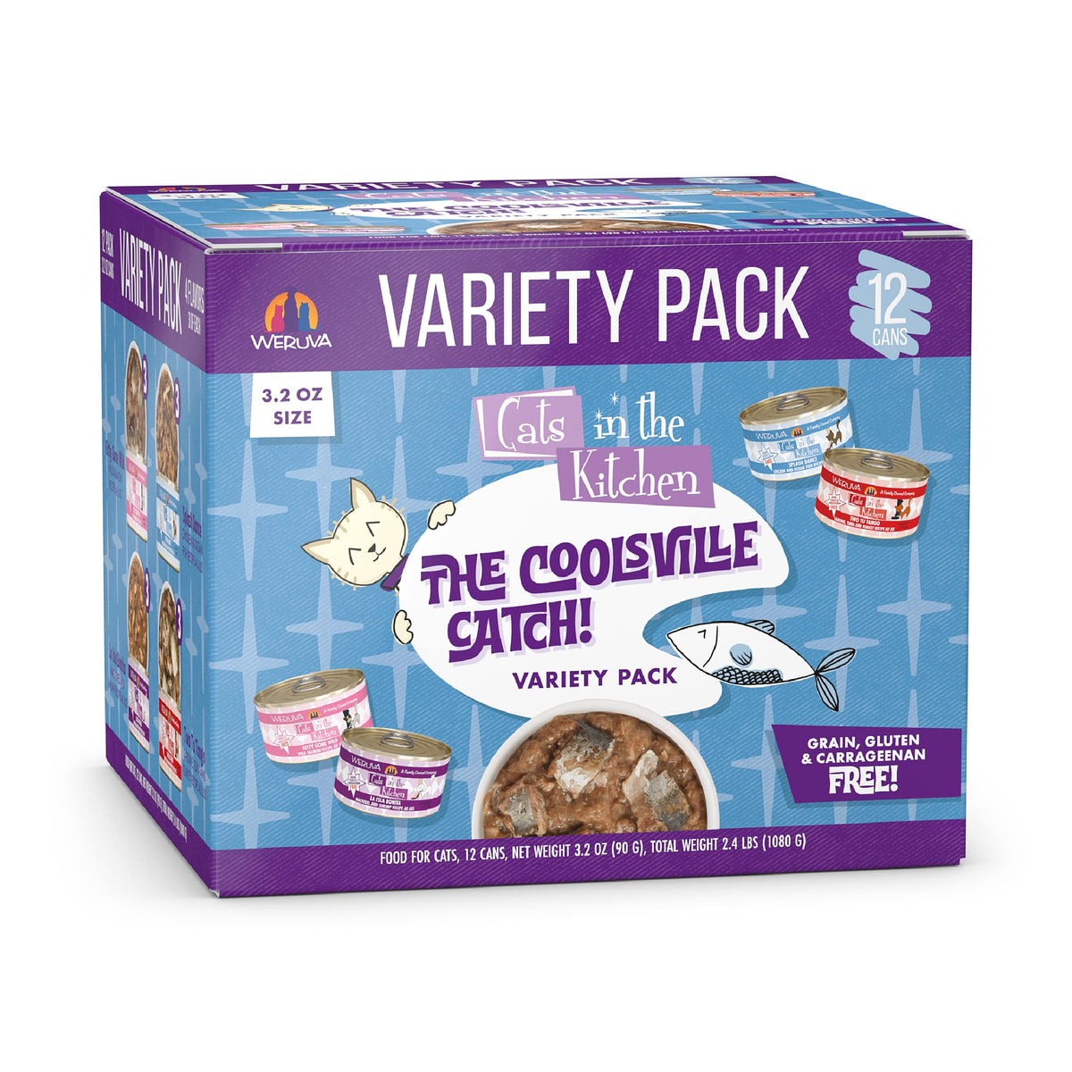 Weruva Cats in the Kitchen, Kitchen Cuties Variety Pack, Wet Cat Food, 6oz Cans (Pack of 24)
