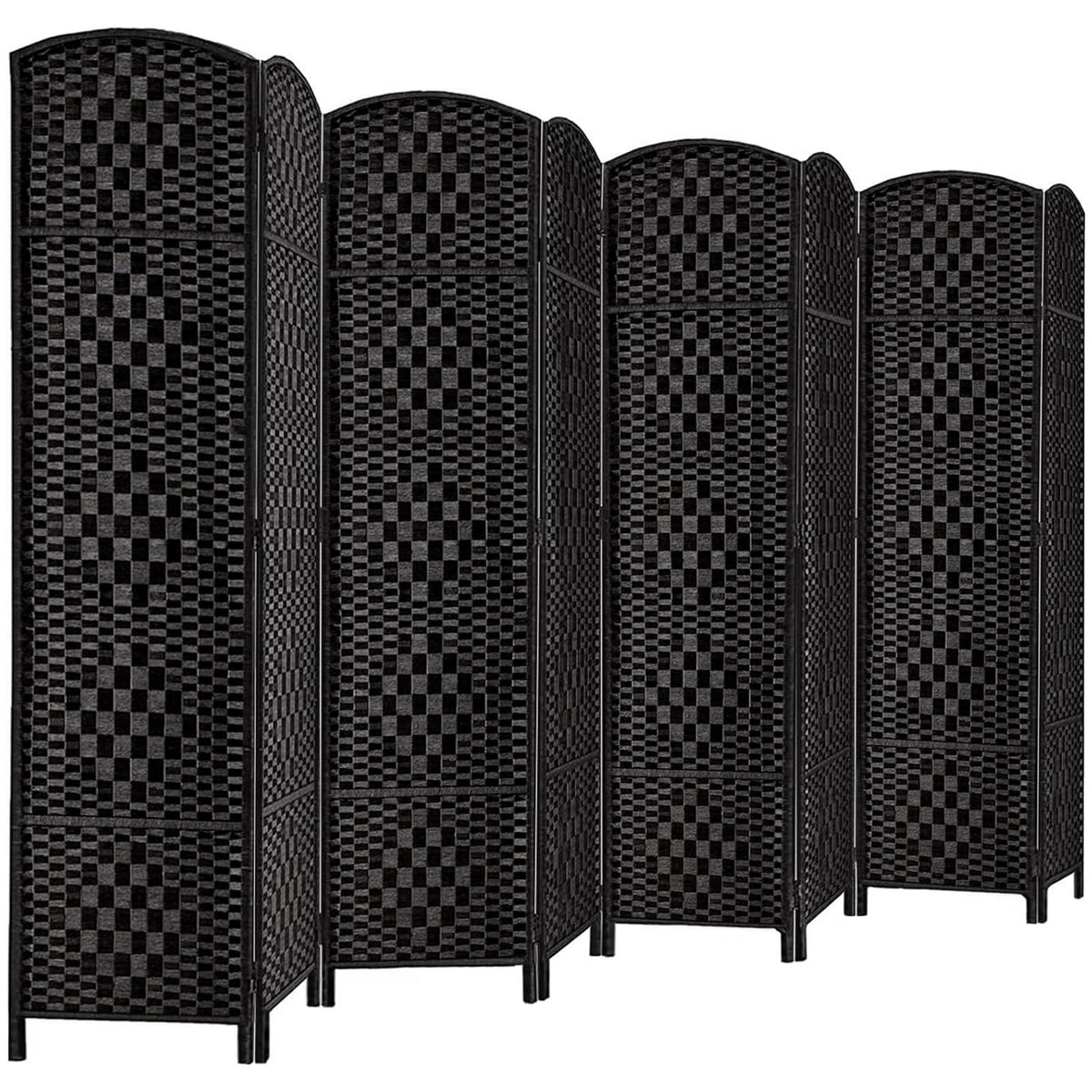 Rose Home Fashion Room Divider, 6 ft Tall Room Dividers and Folding Privacy Screens, 16in Privacy Screen 6 Panel Dark Coffee Space Temporary Wall Foldable Partition Separation