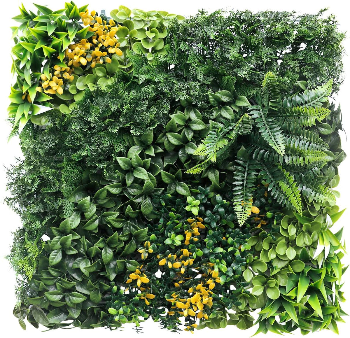 ECOOPTS 20"x20" Faux Ivy Privacy Fence Screen Artificial Boxwood Panels Topiary Hedge Plants for Indoor Outdoor Decoration, #8 Mixed Leaves, 18 Packs