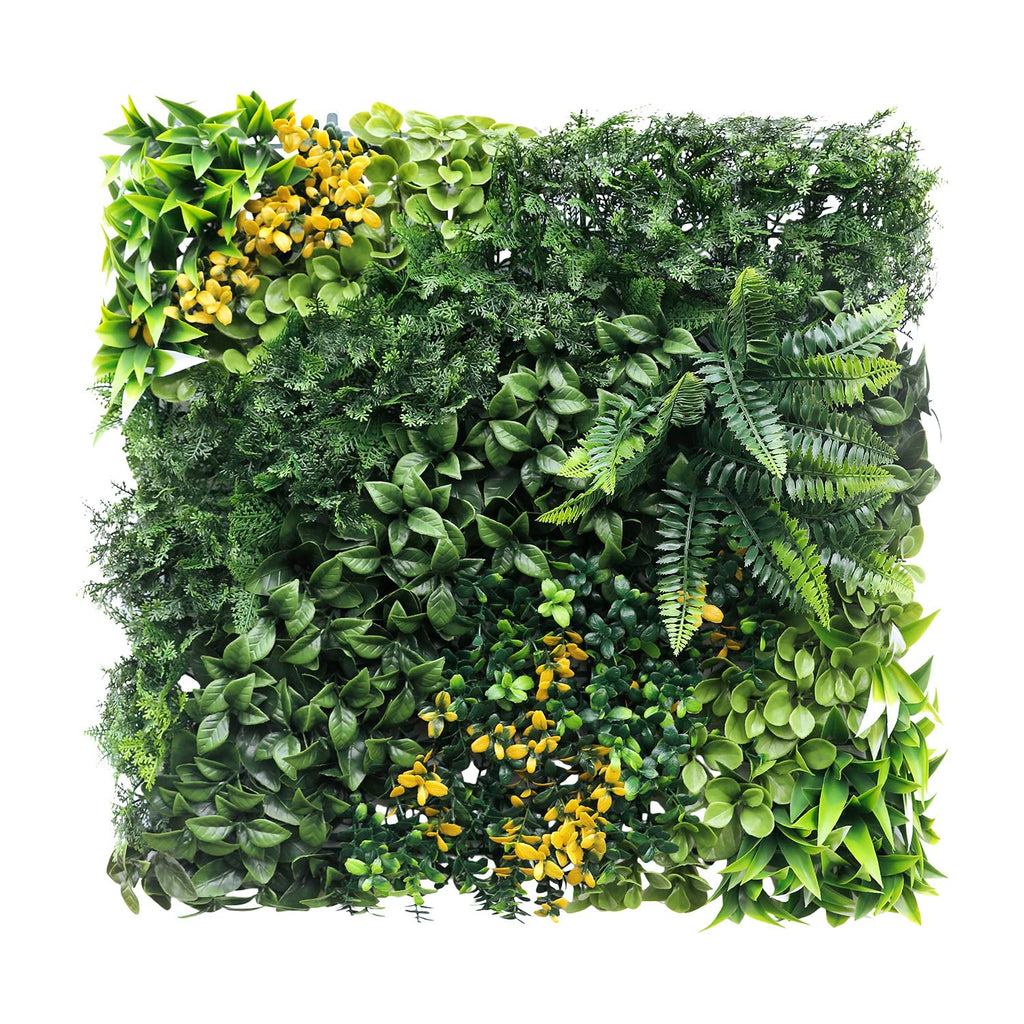 ECOOPTS 20"x20" Faux Ivy Privacy Fence Screen Artificial Boxwood Panels Topiary Hedge Plants for Indoor Outdoor Decoration, #16 Mixed Leaves, 15 Packs