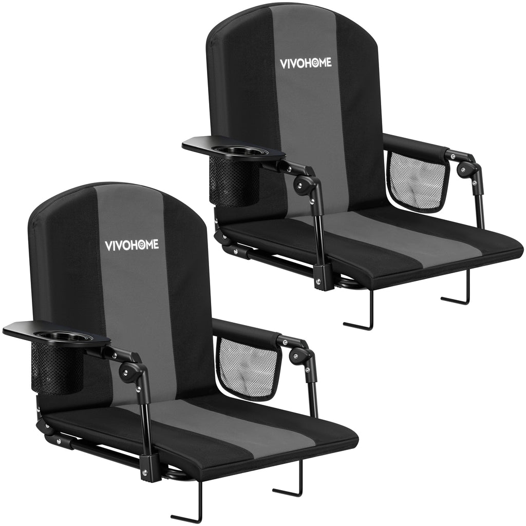 VIVOHOME Stadium Seats with Back Support, Bleacher Chairs for Sport Event