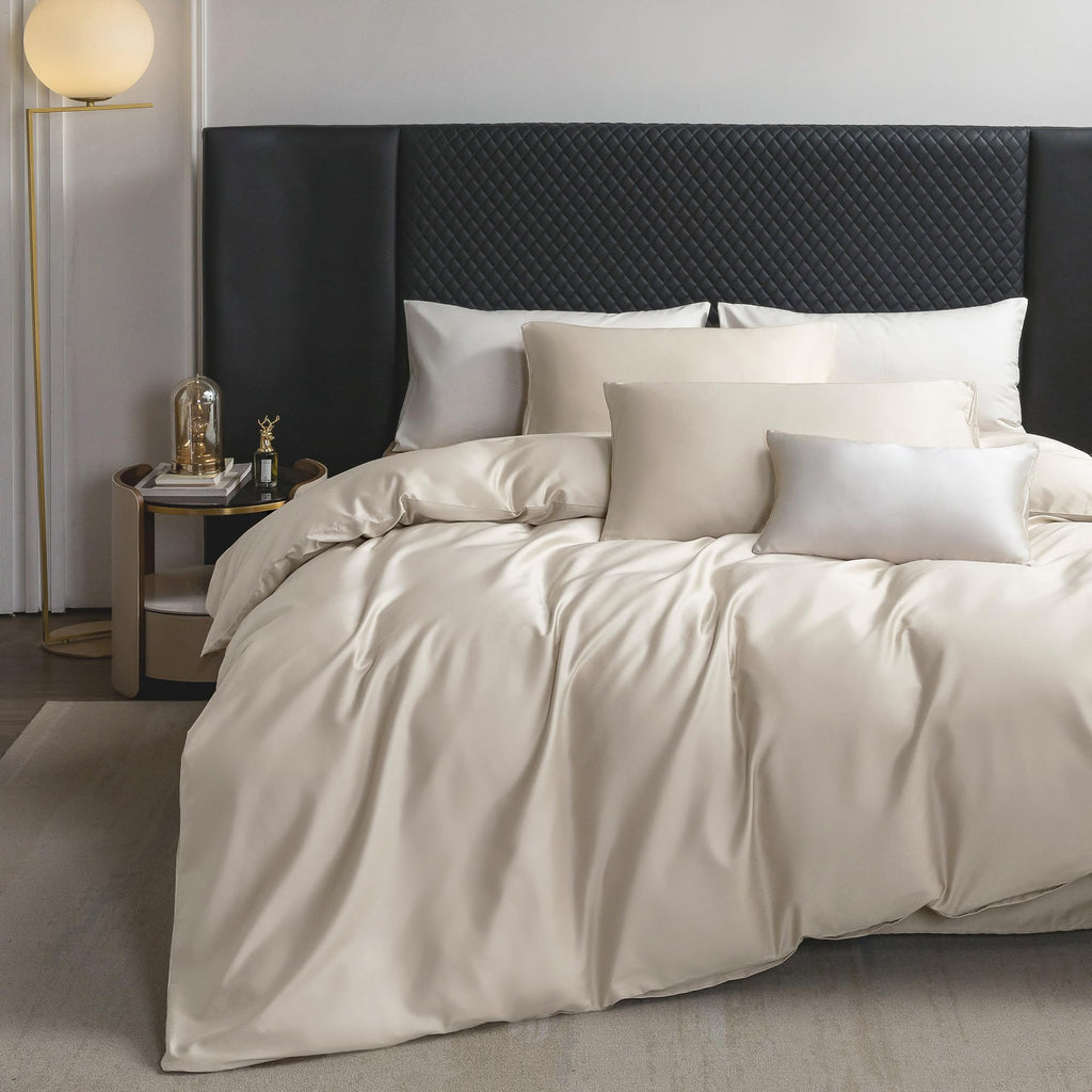 MooMee Queen Duvet Cover Set 100% Extra Long Staple Cotton Cooling Bedding