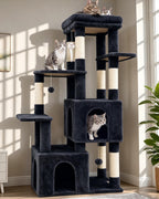 Globlazer Heavy Duty Cat Trees for Big Cats Maine Coon, F61, Light Grey