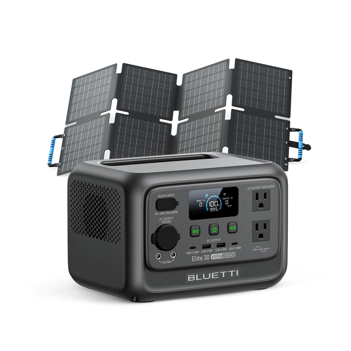 BLUETTI Elite 30 V2 Portable Power Station 288Wh 600W LFP Solar Generator