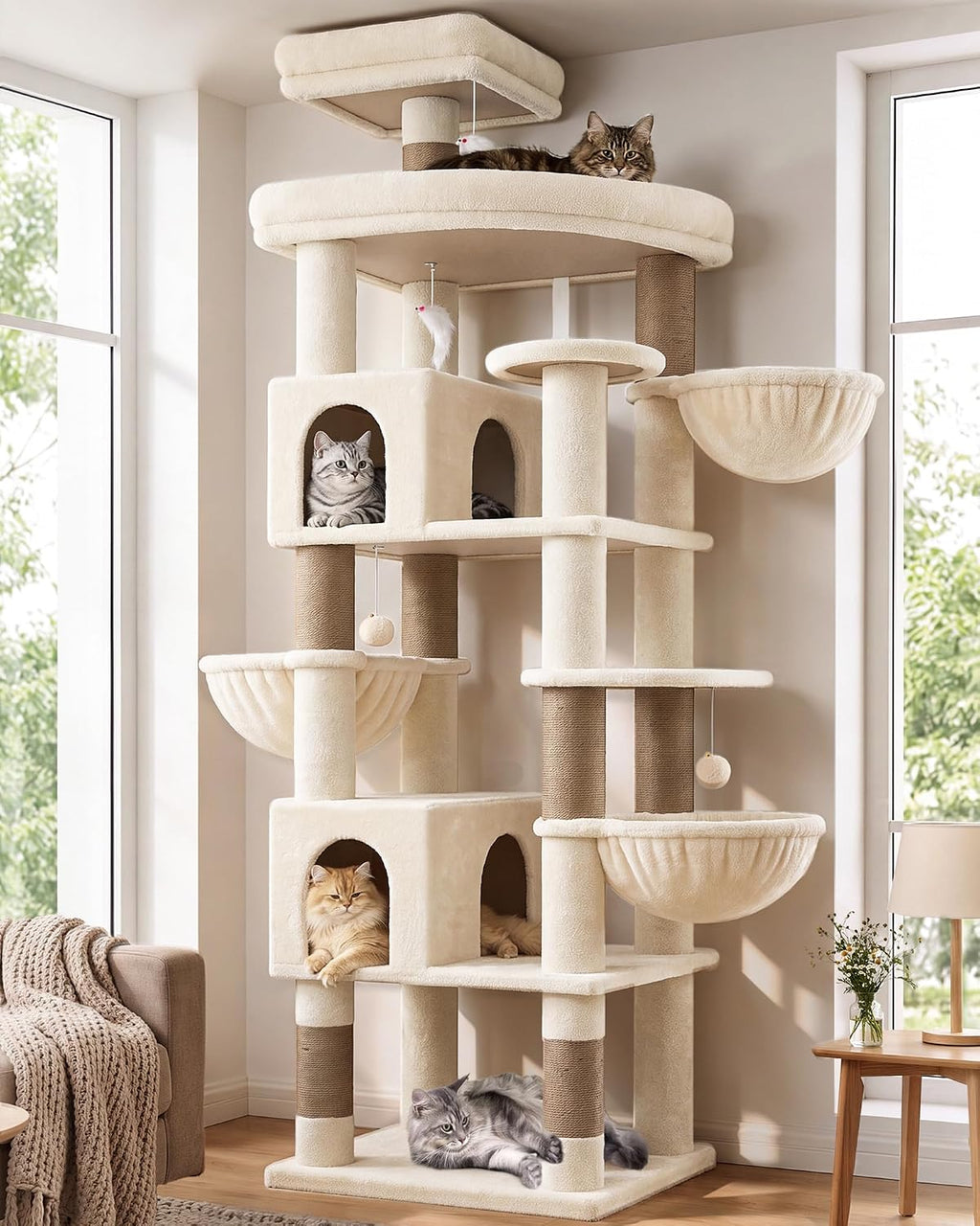 Globlazer 82in Extra Large Cat Tree Tower for Indoor Cats Large Adult, S82