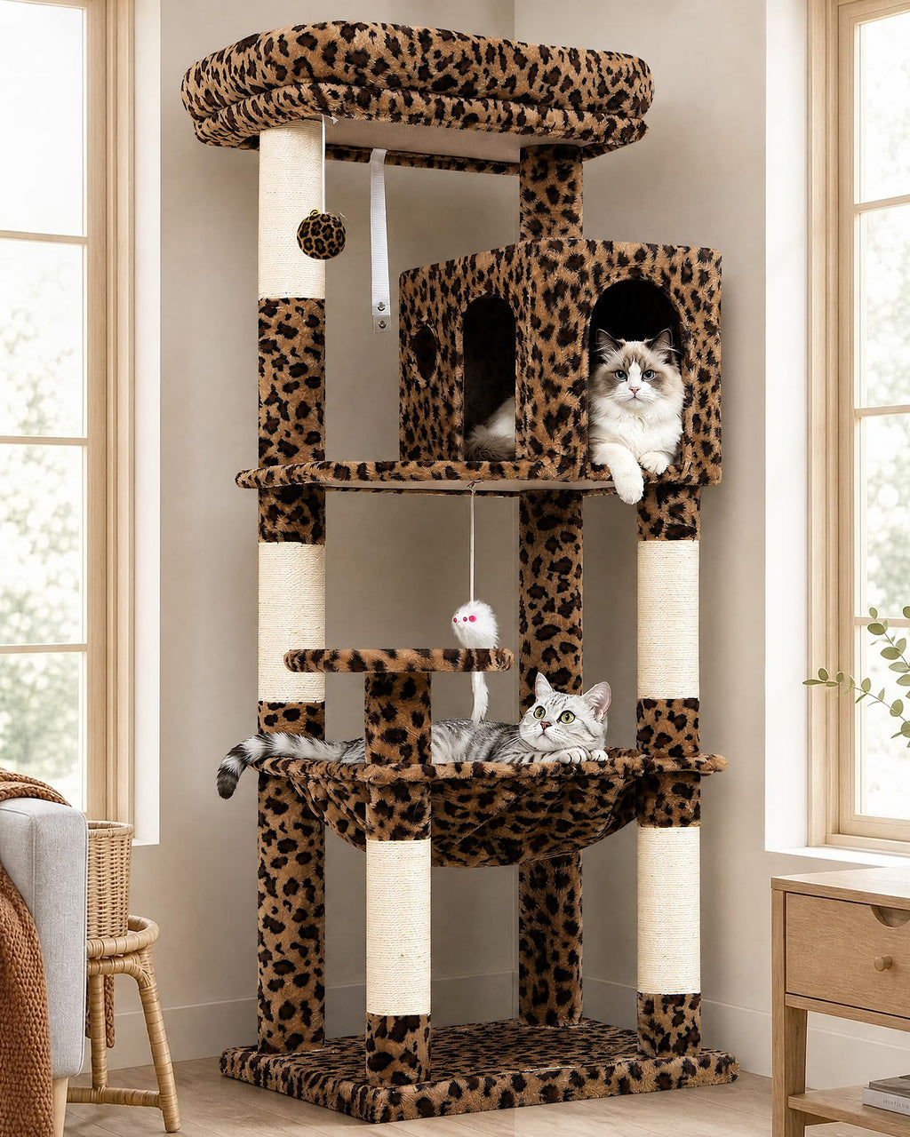 Globlazer Cat Tree Tower with Scratching Post for Indoor Cats, F53