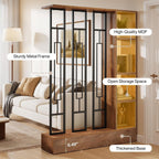 Tribesigns Room Divider with Shelves, 71" Freestanding Storage Room Divider