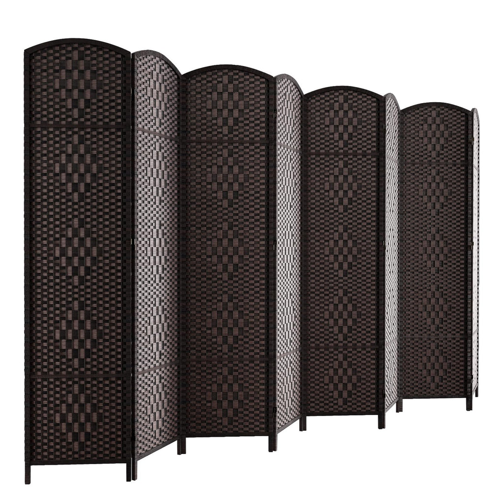 HALLYBEE Room Divider Panel,8 Panel Partition Room Dividers, Dark Mocha