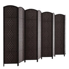 HALLYBEE Room Divider Panel,8 Panel Partition Room Dividers, Dark Mocha