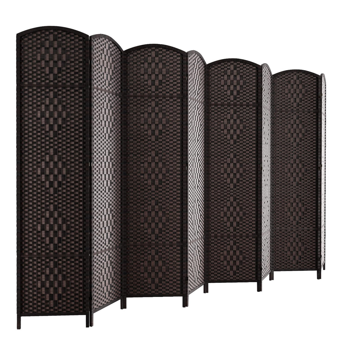 HALLYBEE Room Divider Panel,8 Panel Partition Room Dividers, Dark Mocha